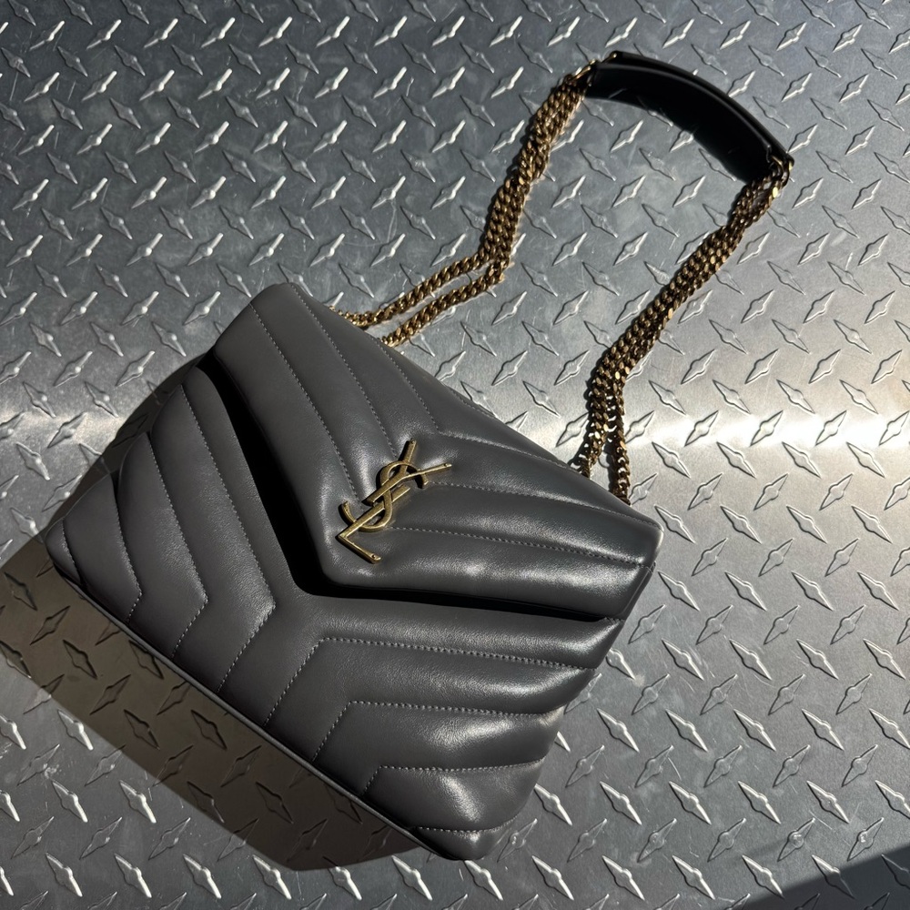 Saint Laurent LouLou Chain Bag Small in Grey GHW - Picture 10 of 10